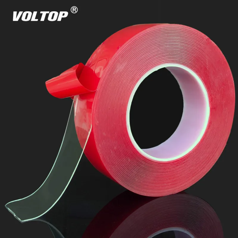 

Car Stickers Red Transparent Silicone Double Sided Tape Sticker for Car High Strength No Traces Adhesive Sticker Living Goods