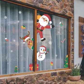 

Christmas Wall sticker Large Snowman Window Glass Electrostatic Stickers