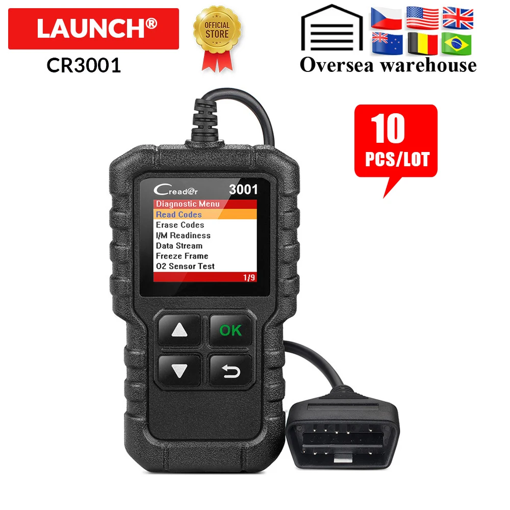 Считыватель кодов автомобиля LAUNCH X431 CR3001 OBD2 сканер с поддержкой полной
