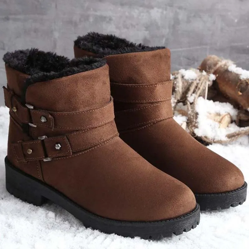 Women Boots Snow Keep Warm Women's Shoes Casual Fashion Suede Winter Boots Female Slip On New Brand Woman Shoes Chaussure Femme