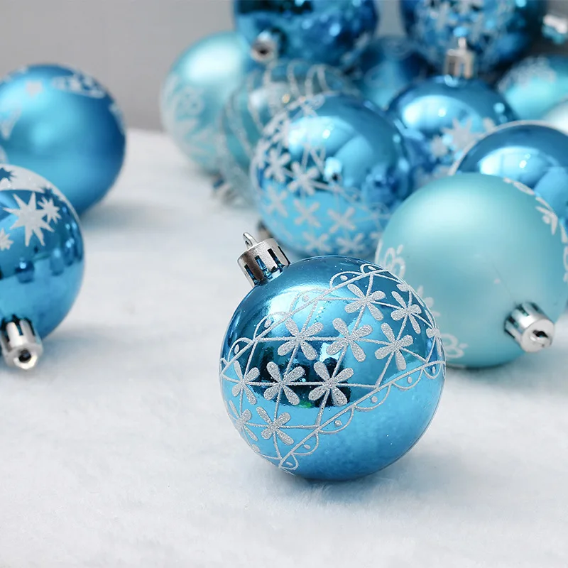 24Pcs Christmas Tree Pendant Shiny Decorative Balls 6cm Xmas Party Hanging Ornaments decorations for home