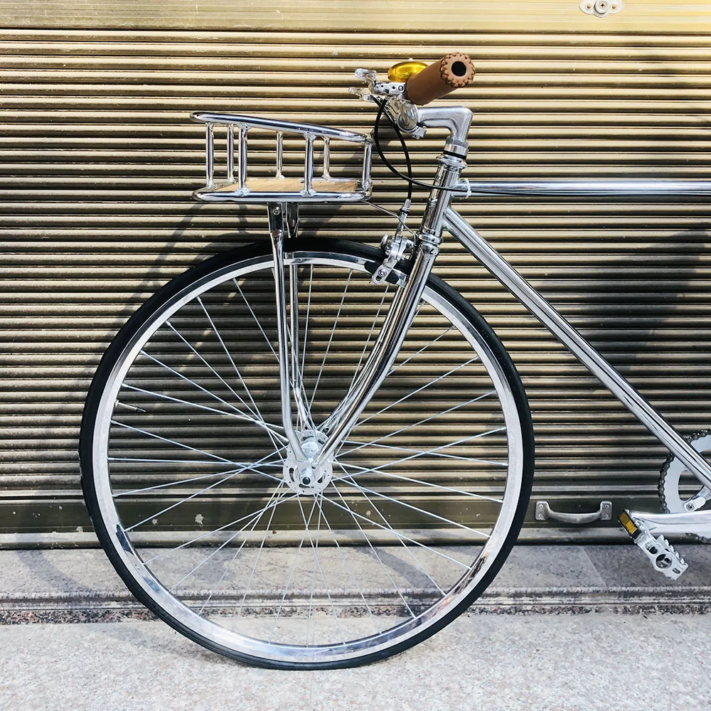 vintage bike frame sliver 700C Fixed Gear bike Track biycle Single speed Bike 52cm fixie bike frame inlcude basket