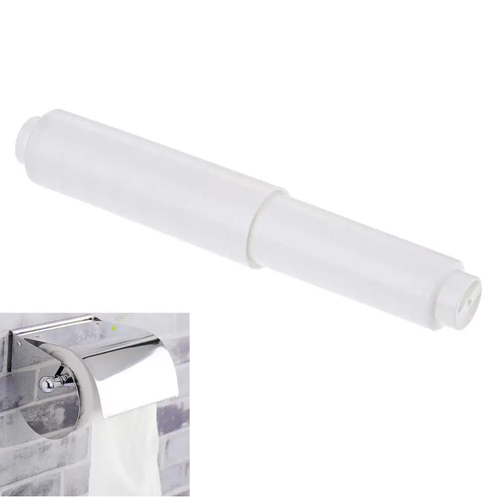 High Quality Convenience White Plastic Replaceable Toilet Roll Holder Roller Insert Spindle Spring Bathroom Replace Accessories