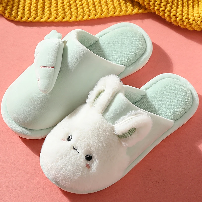 

Winter woman slippers Fashion Plush Lovely rabbit Home slippers for Women Cartton Animal Prints Girls slippers