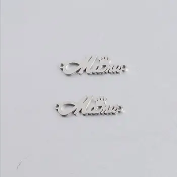 

5pcs/Lot Stainless Steel Mirror Polish Queen Crown Mama Charms Connector Fashion Jewelry Making DIY Handmade 7.5*26mm