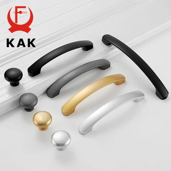 KAK Fashion Nordic Style Cabinet Knobs and Handles Zinc Alloy Furniture Handle Black Kitchen Handles Drawer Knobs Door Hardware