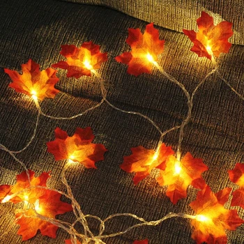

LED Maple Leaf Light String Halloween Maple Leaf Light String Room Decoration Light Holiday Colored Light String Warm Light HOT