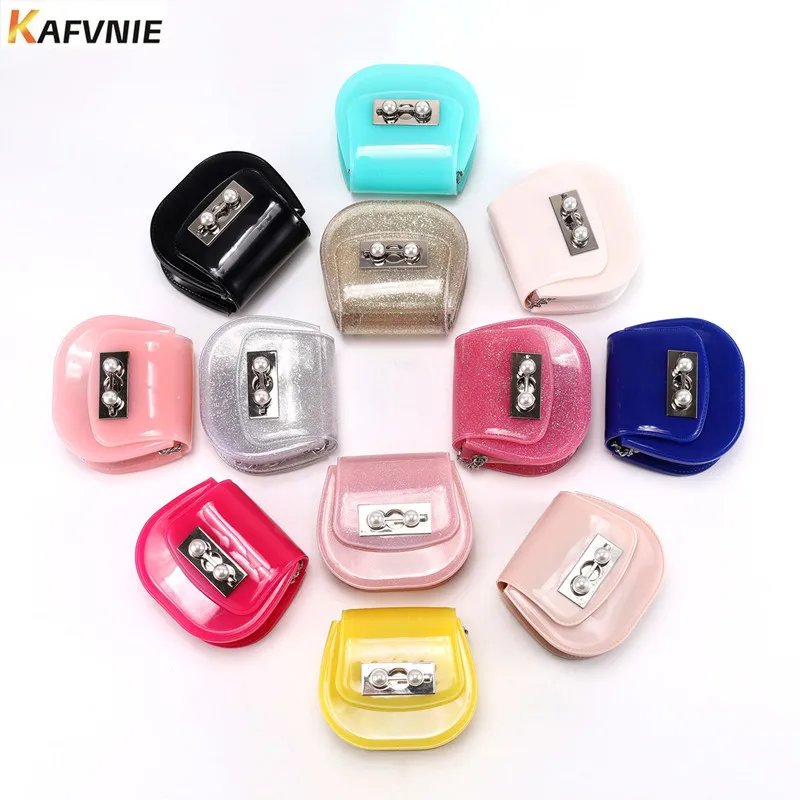 

Children's Summer Jelly Bag 11 cm Size Mini Kid Girls Candy Colors Shell Shoulder HandBag Silicon Tote Beach Satchel bag Purse