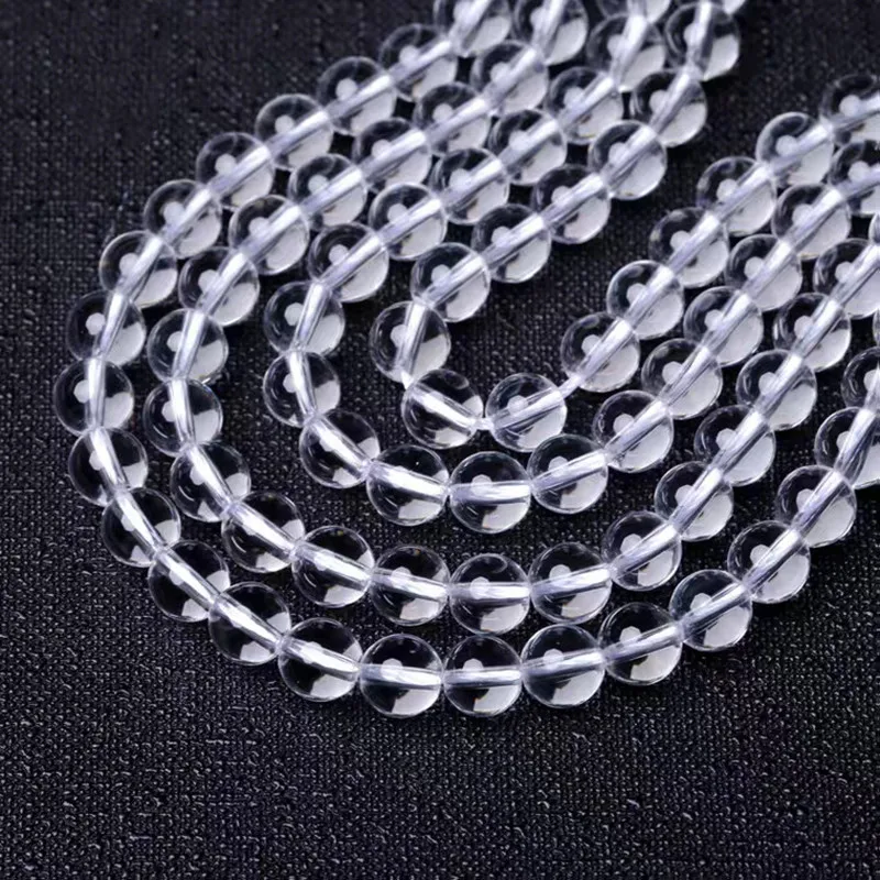 

High Quality Transparent Pure 4mm 6mm 8mm 10mm Natural Stone Beads For DIY bracelet necklace women&men Jewelry Loose Spacer Bead