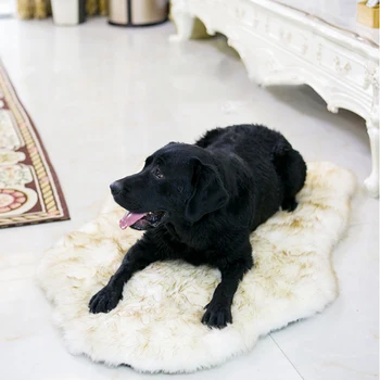 

New Tyteps Faux Fur Orthopedic Dog Bed Curve White Dog Rug For Big Medium Small Puppys New