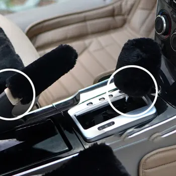 

Soft Plush Gear Shift Knob Rod Cover Parking Car Hand Brake Grip Protective Cover Case Decoration Styler