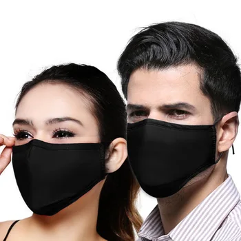 

Black Cotton Dusk Proof Maks Face Mouth Anti-Dust Anti Pollution Mask Breathable for Men Women Outdoor Riding Cycling Mask