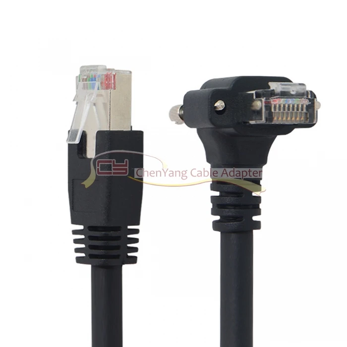 Прямой/угловой RJ45 Vision гибкий соединительный кабель износостойкий винтовой замок Cat6 для GigE CCD данных-высокий гибкий лоток