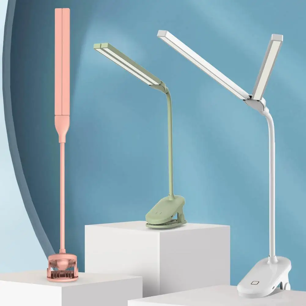 

Expanded Double-headed Book Light 24 LED Reading Light With Clip Eye Protection USB Charging Table Lamp For Home Dorm