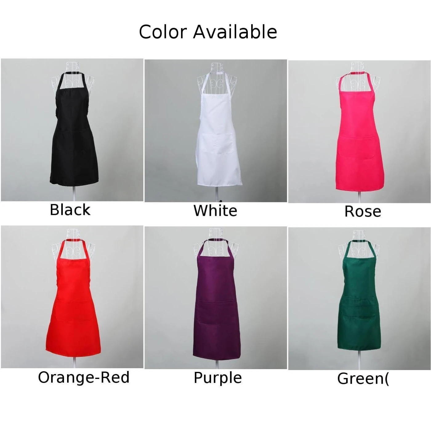 Plain Unisex Cooking Catering Work Apron Tabard With Twin Double Pocket Hot Sale