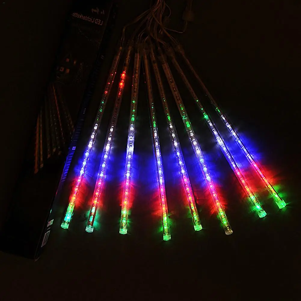 

50CM Outdoor Meteor Shower Rain 8 Tubes RGB 288LED String Lights Waterproof Garden Light For Christmas Wedding Party Decoration