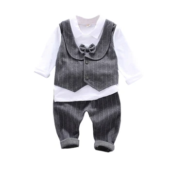 

Summer Toddler Kids Baby Boys Outfits long Sleeve T-shirt+Pants Gentleman Clothes Outfits Set Infant Baby