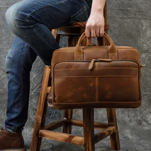 MHAUE Мужская сумка из натуральной кожи, деловая сумка-мессенджер на плечо, 15,6 дюймов, сумка для ноутбука, сумки для компьютера, мужские сумки для слоев