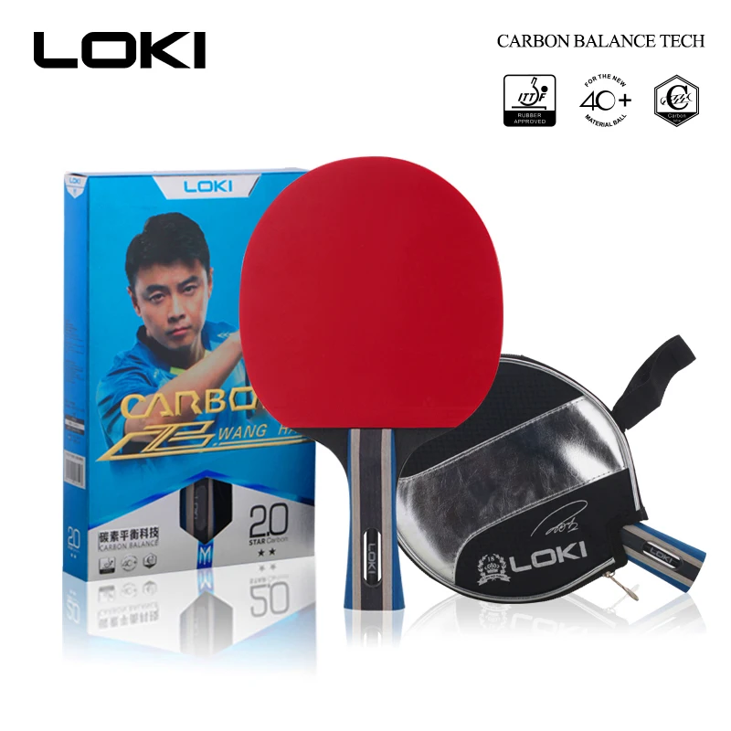

LOKI 2 Star Carbon Tube Tech Table Tennis Racket Poplar Wood PingPong Bat Amateur Ping Pong Paddle with Bag