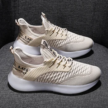 

Men's Fashion Sneakers Tend Flat Fyl-knit shoes Men Casual Shoes Light Mesh Jogging Shoes Rubber Vulcanize Shoes Men Low Lace-up
