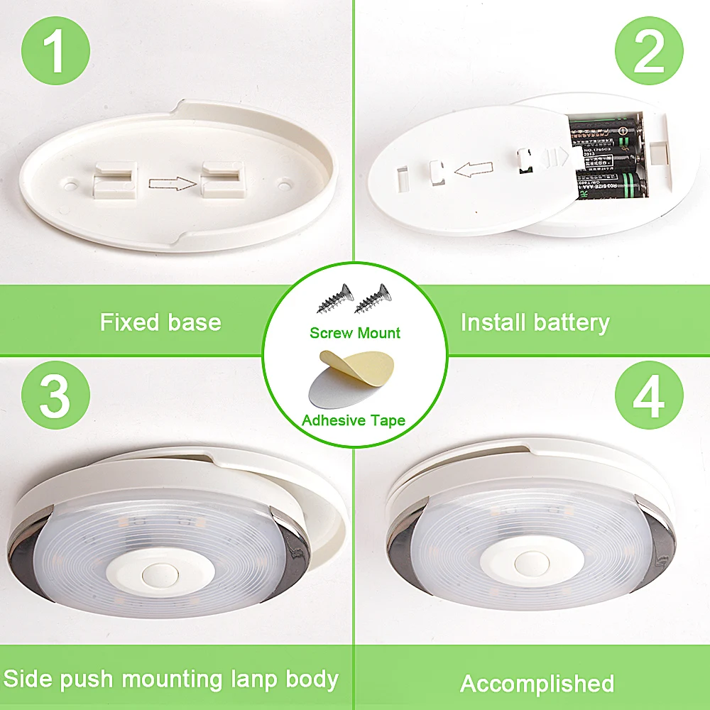  Dimmable Lighting LED Battery Puck Lights with Remote Control Touch Sensor Under Cabinet Lights for - 4000093371919