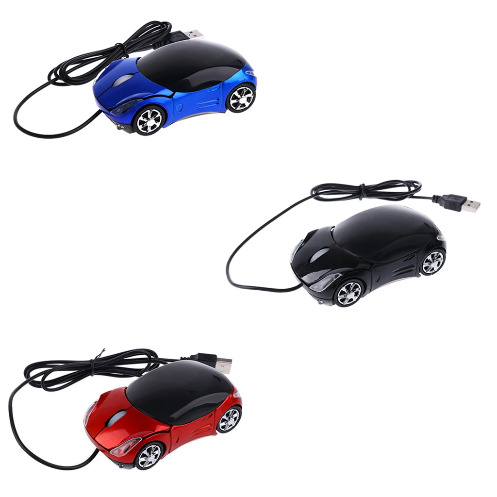 3D Car Shape USB Optical LED Light Wired Mouse Mice For Laptop Desktop