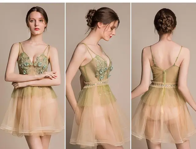 Sexy vestidos de graduación 2019 verde claro vestidos vestido de graduación Vestidos cortos ver a través de club nocturno vestidos elegantes - AliExpress Mobile