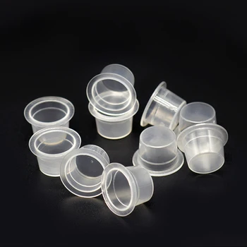 

100pc S/M/L Plastic Disposable Microblading Tattoo Ink Cups Permanent Makeup Pigment Clear Holder Container Cap Accessory