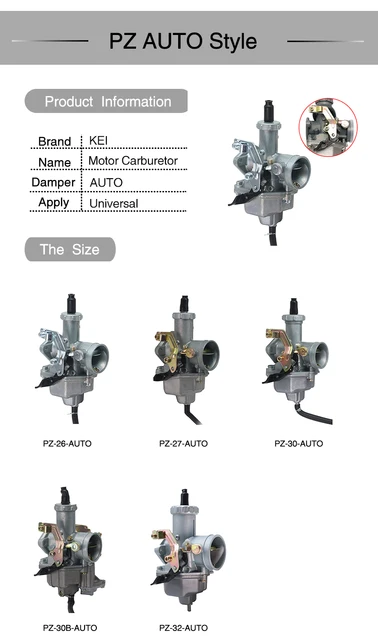 SCL – carburateur PZ27 avec Kit de Valve de démarrage, manuel/Auto, pour  Keih Carb PZ27 - AliExpress