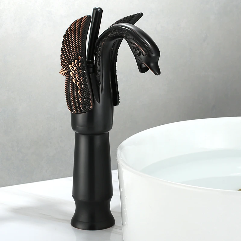 Bathroom Faucet Brass Swan Faucet Wash Tap Hot and Cold Water Tap