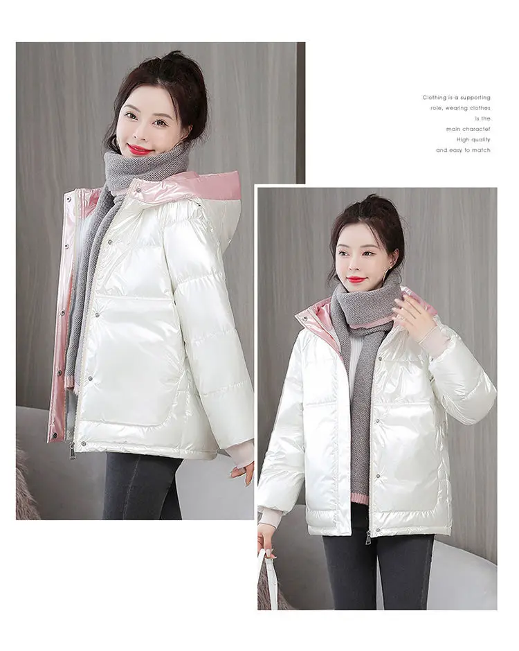 Winter Jacket Women 2021 New Glossy Down Cotton Coat Winter Warm Down Jacket Parkas Thick Warm Cotton-Padded Coat Outwear Female Winter Jacket Women 2021 New Glossy Down Cotton Coat Winter Warm Down Jacket Parkas Thick Warm Cotton-Padded Coat Outwear Female