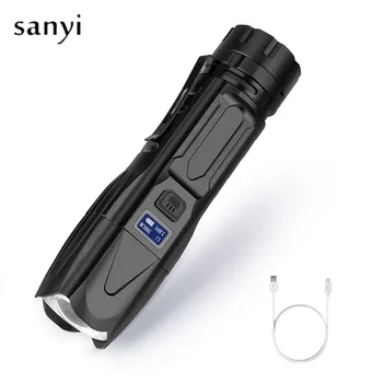 

Powerful USB Rechargeable P50 LED Flashlight Hunting flashlight Camping Torch 26650 Battery flashlight torch With Safety Hammer