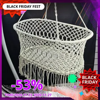 

Cotton Rope Tassel Hammock Chair Swing Hammock Children Rocking Sleep Bed Indoor Outdoor Hanging Child Swing Seat