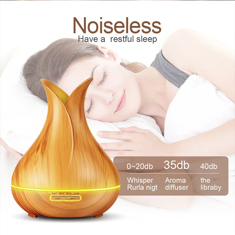 

Petal Wood Grain Aroma Diffuser 400 Ml Remote Control Humidifier Wood Grain Aroma Diffuser Ultrasonic Aroma Diffuser Wood Grain