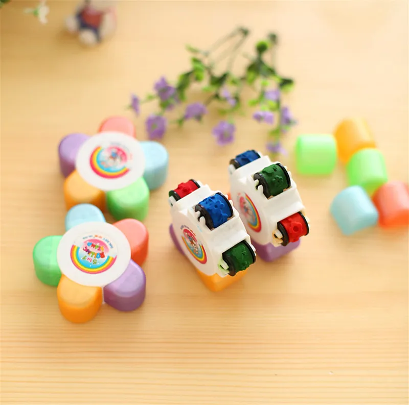 

Kids Flower Scroll Stamper Drawing Toy Children Custom Plastic Rubber Self Inking Stamper Painting Toys Child Stamps Toys
