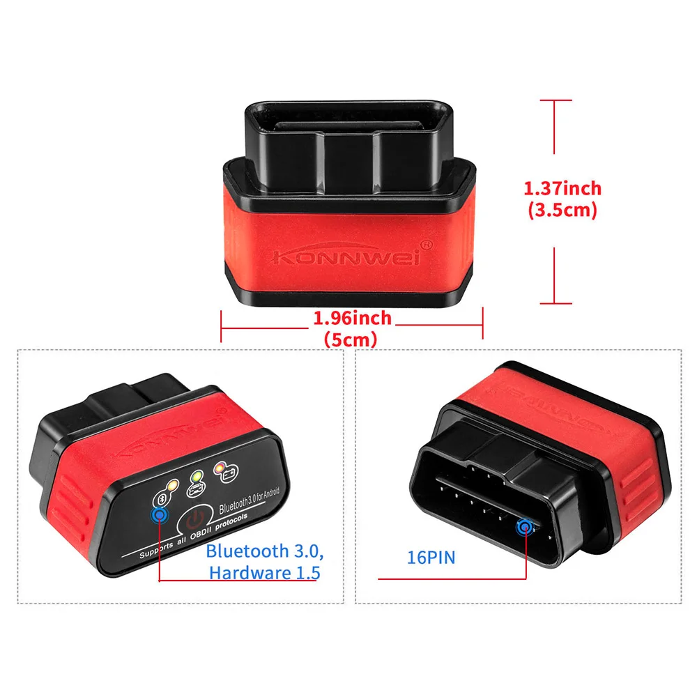 KONNWEI KW903 ELM327 Bluetooth 3 0 ODB II автомобильный диагностический сканер автоматический