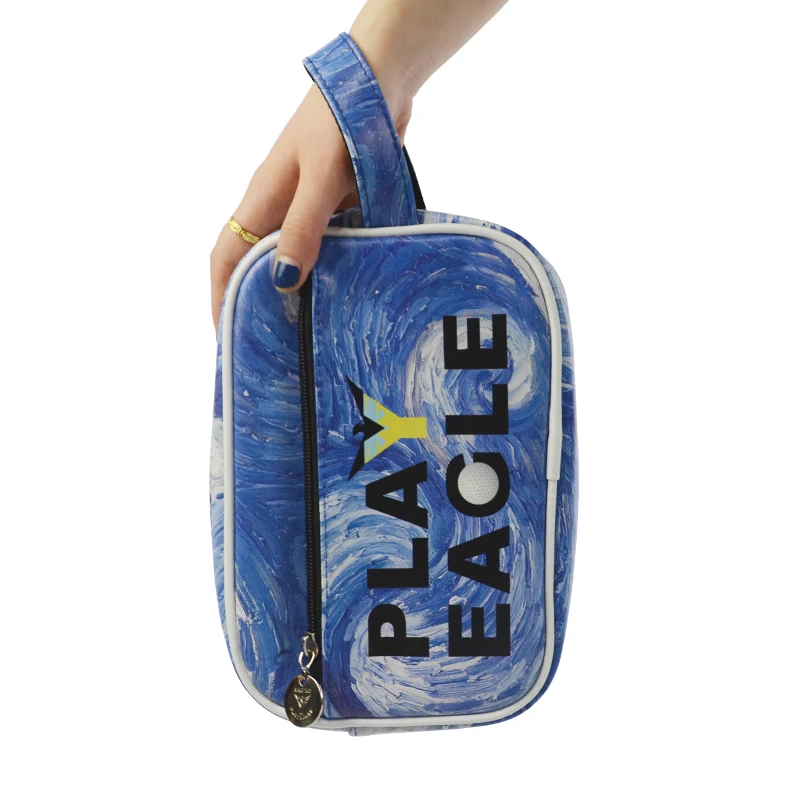 PLAYEAGLE Golf Blue Starry Night Shoes Bag Outdoors Handbag Mini Pouch
