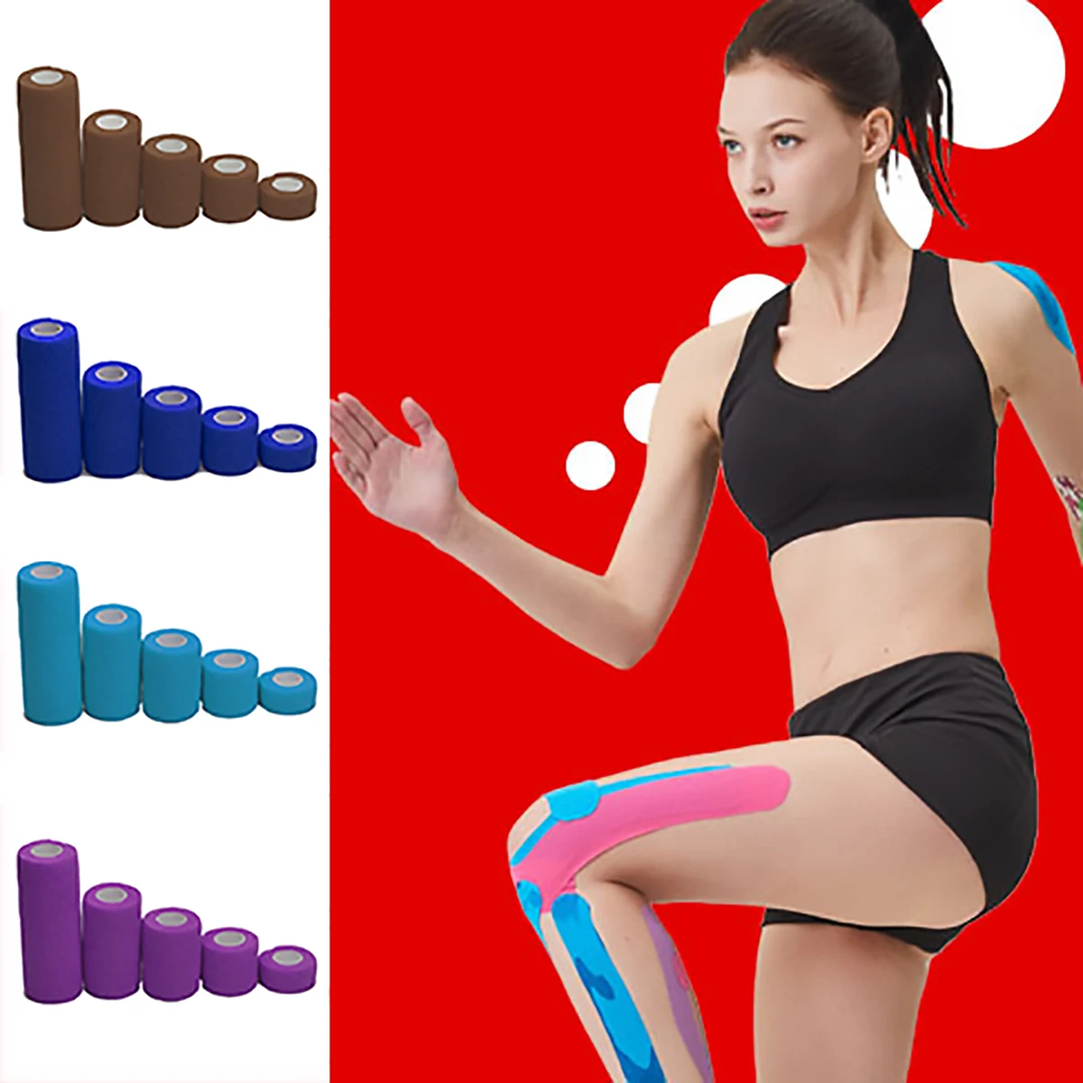 

2019 Colorful Sport Self Adhesive Elastic Bandage Wrap Tape 4.5m Elastoplast For Knee Support Pads Finger Ankle Palm Shoulder
