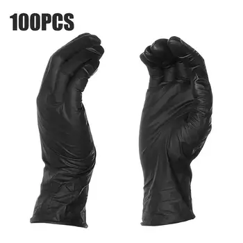 

100 Pcs Black Gloves Disposable Thickened Laboratory Dental Tattoo Catering Beauty Gloves For Kitchen Beauty And Other