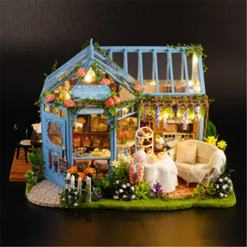

Handmade DollHouse Wooden Miniature Toys with Furniture Kit Assemble Model DIY Doll House Toy for Children Adults Gifts