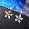 Fashion Style zircon Stone snowflake Clip on Earrings Women's Non Pierced Ear Clips Earring for Girl gift brincos Klipsy Jewelry ► Photo 2/6