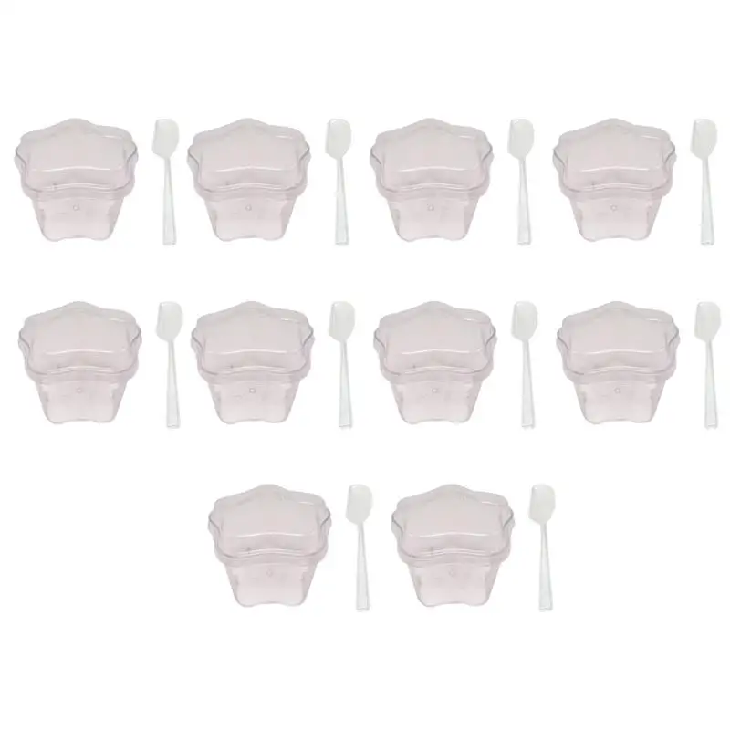 10 комплектов/20 комплектов одноразовые десертные чашки чашка для мороженого Желейный пудинг мусс чашка с ложкой и крышкой для домашнего магазина