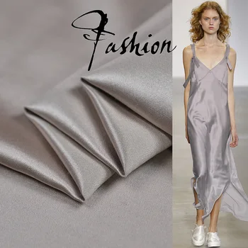 

Silver color heavier silk and wool satin blended fabric smooth silk blended fabric,SFF184