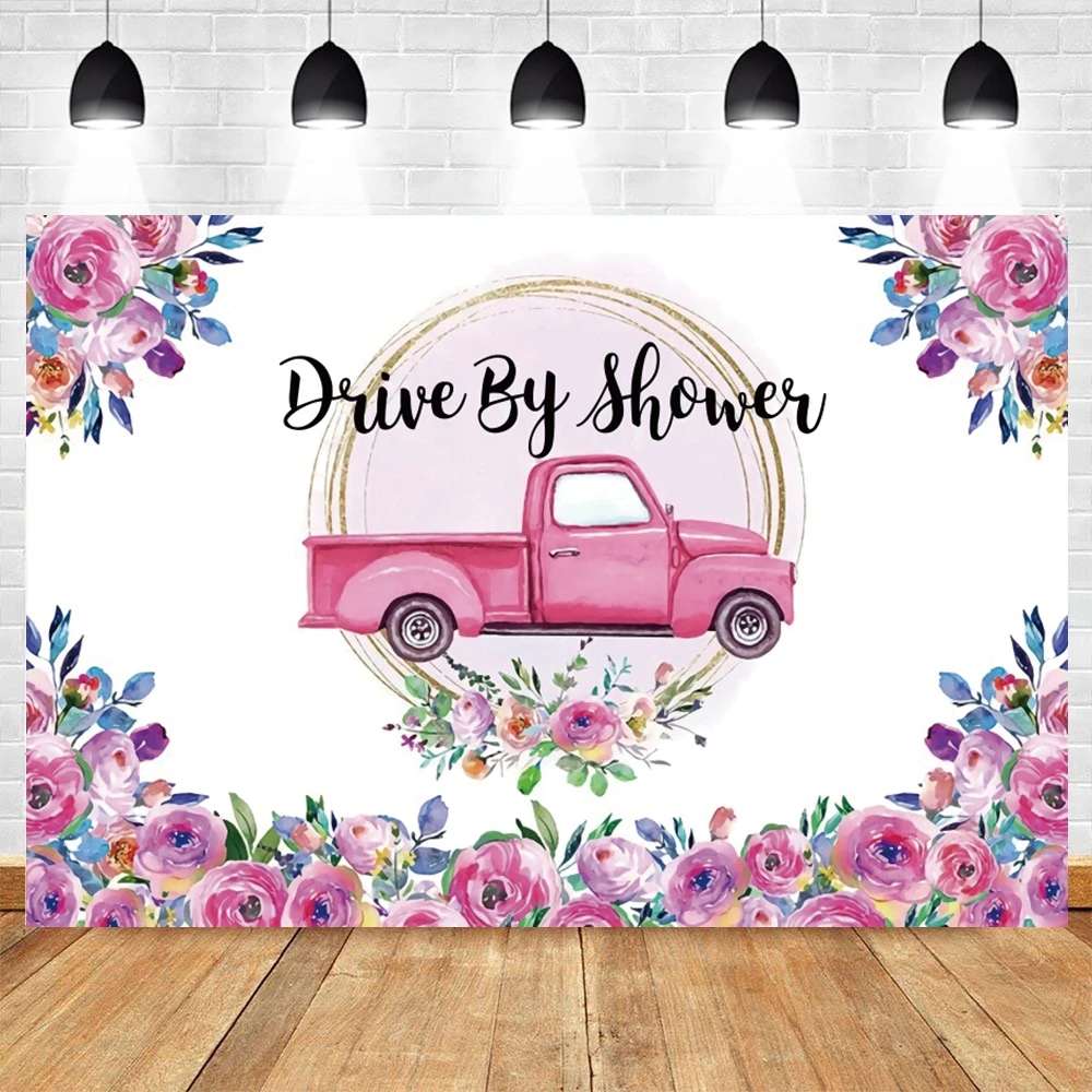 

Yeele Newbron Baby Shower Birthday Spring Pink Flower Car Truck Photocall Background Photography Backdrop Photo Studio Custom