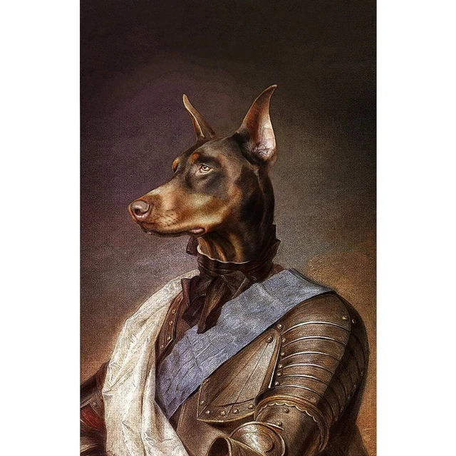 Vintage Dog Princess Pet Gentleman Cat Nordic Poster Animals Wall Art Canvas Painting Wall Pictures For Living Room Unframed L