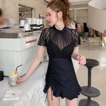 Trajes De Bano Mujer, купальный костюм для женщин, одежда для плавания размера плюс, закрытый купальник бикини, слитный женский монокини для похудения