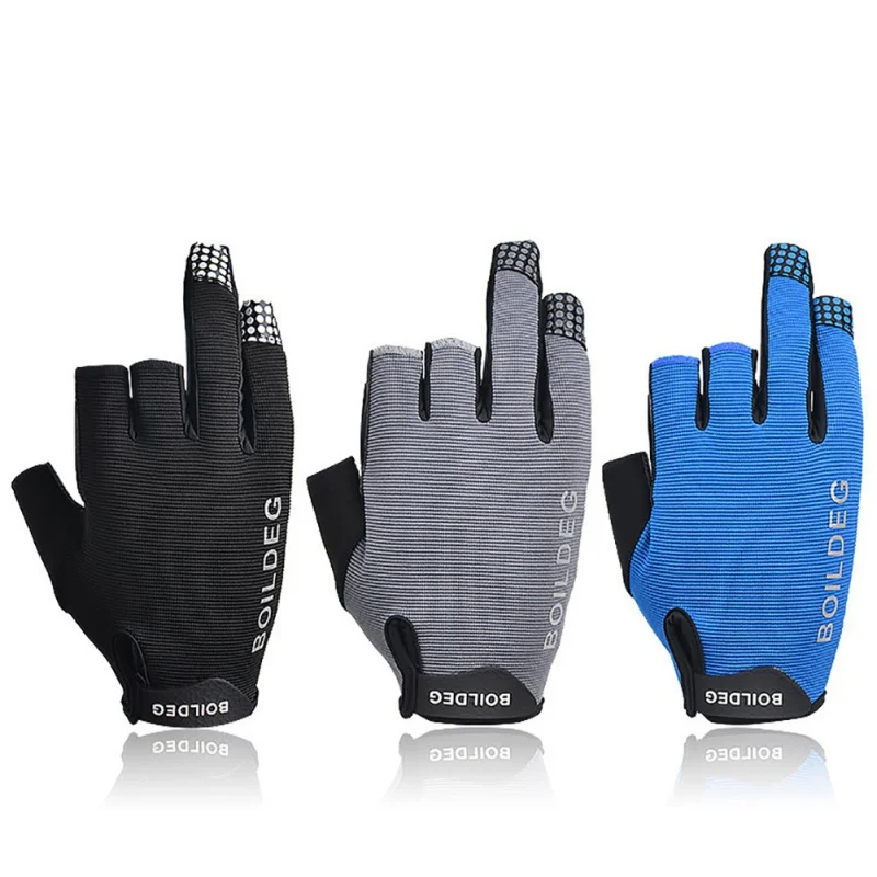 

1Pair/set 3 Half-Finger Fishing Gloves Sport Leather Fishing Gloves Breathable Anti-Slip Glove Fishing Accessaries