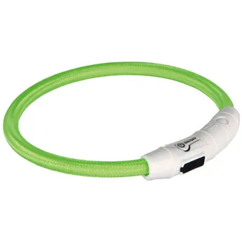 

TRIXIE dog collars glowing and flashing with USB-charging TRIXIE, green