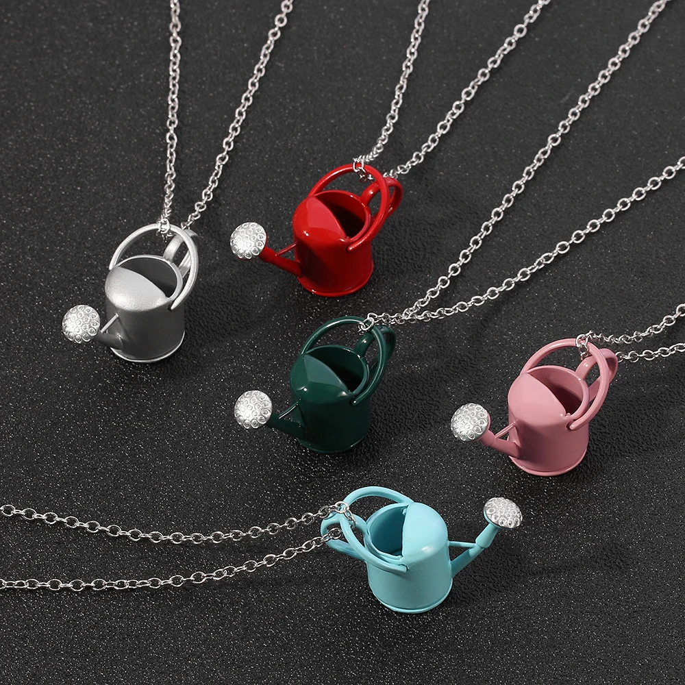 CuteTeapotWateringCannecklaceMiniMulticolorFashionWomenFunnynecklaceForWomenCharm