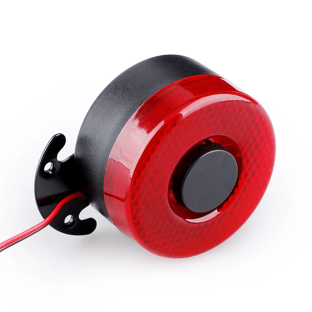 DC 12V-24V 105dB 경고음 역방향 비퍼 에어 경적 경고 사이렌, 6 사운드 신호 백업 알람 경적, 빨간색 LED 자동차 보트 트럭용